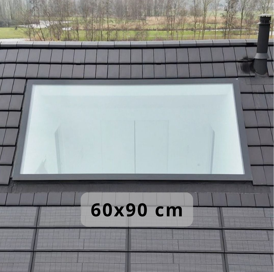 60 x 90 cm Fenêtre de toit en aluminium – Double vitrage