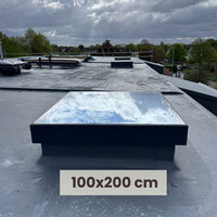 100 x 200 cm Aluminium dakraam - Driedubbel glas