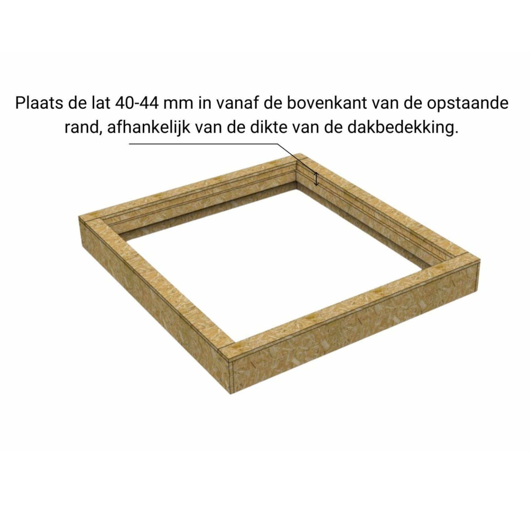 100 x 150 cm Costière isolée en bois (OSB) pour toit en pente