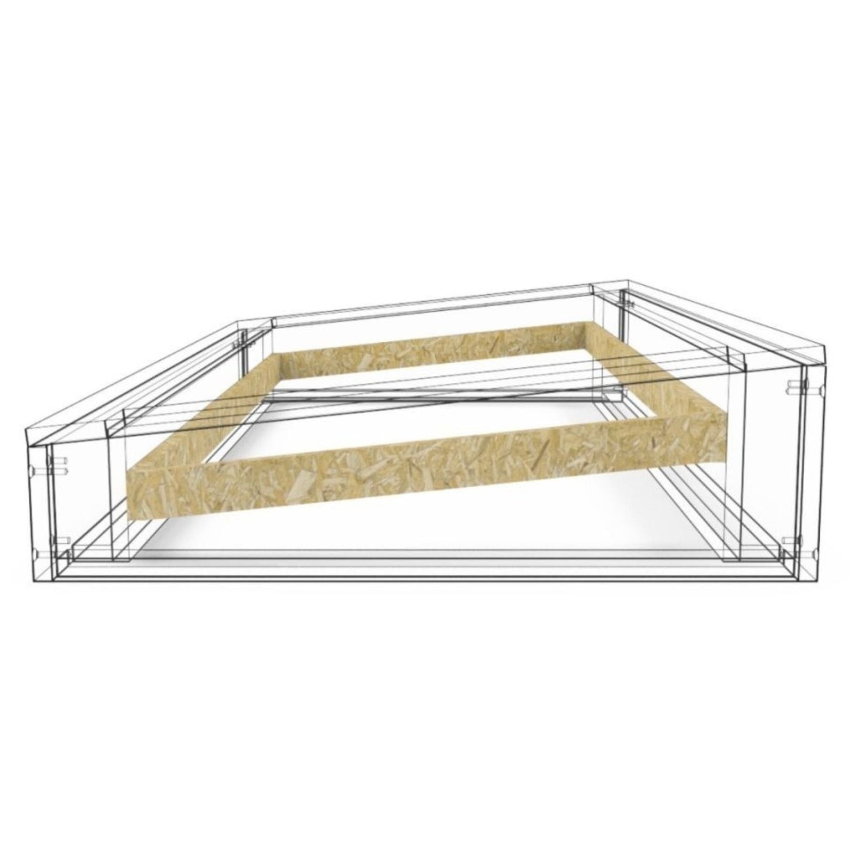 120 x 250 cm Costière isolée en bois (OSB) pour toit plat