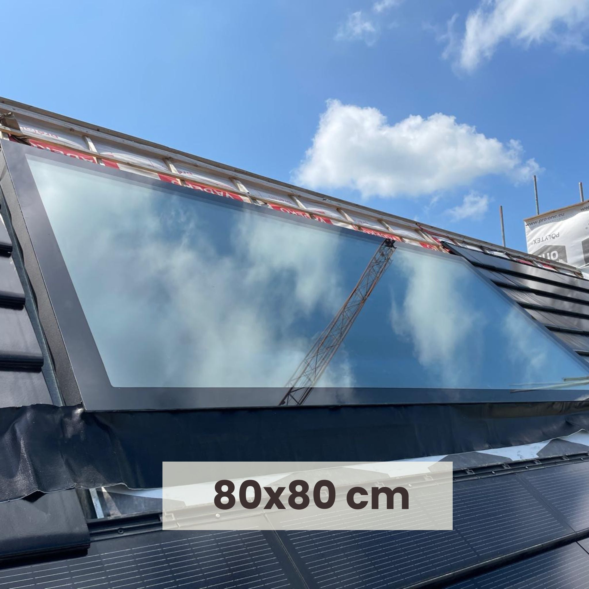 80 x 80 cm Dakraam schuin dak, Driedubbel glas, U-waarde: 0,9 W/m²K