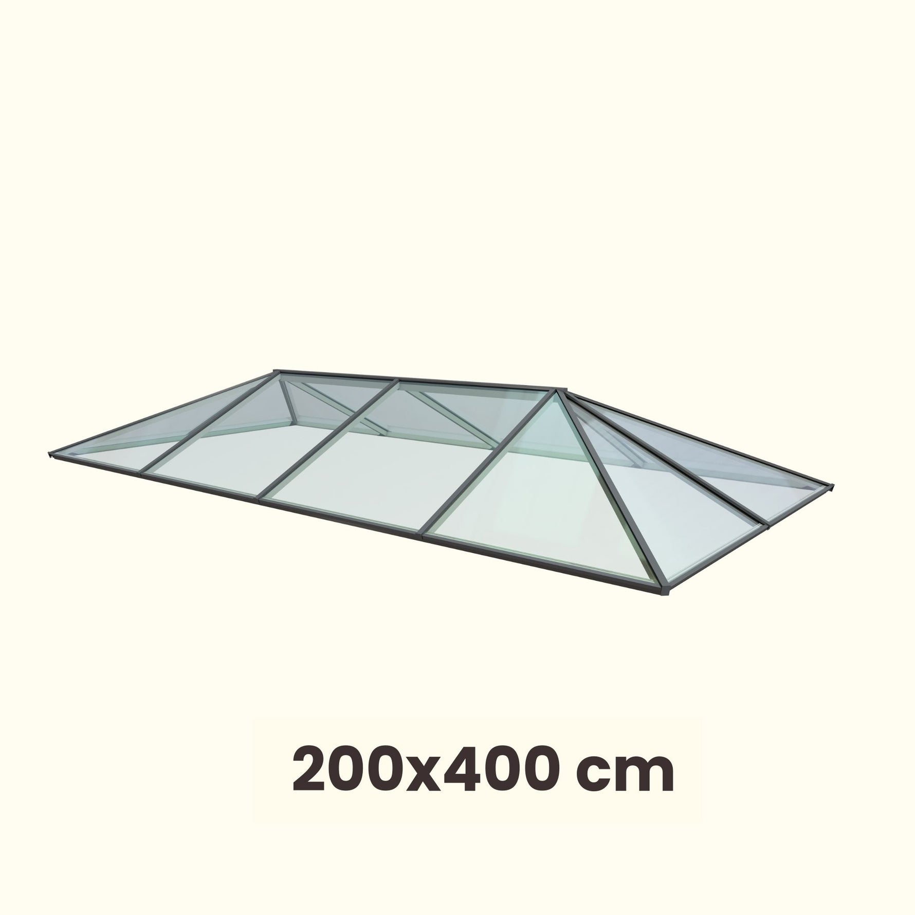 200 x 400 cm Lanterneau de toit régulier